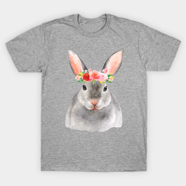 Adorable Floral Bunny Rabbit face Gift Best bunny clothes T-Shirt by MIRgallery